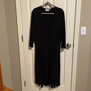 Avenue Black Faux Wrap Dress - 26/28